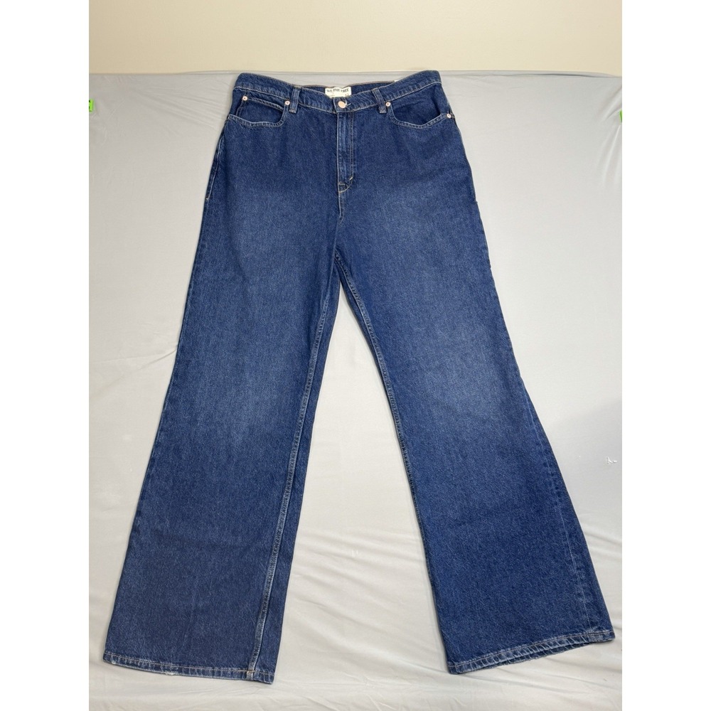 Free People We The Free Tinsley Baggy High Rise Straight Jean Sz 32 Dark Wash